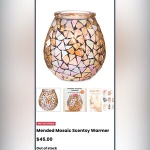 Scentsy Home Fragrance Wax Melt Warmer Full Size Mosaic Mended Original Box